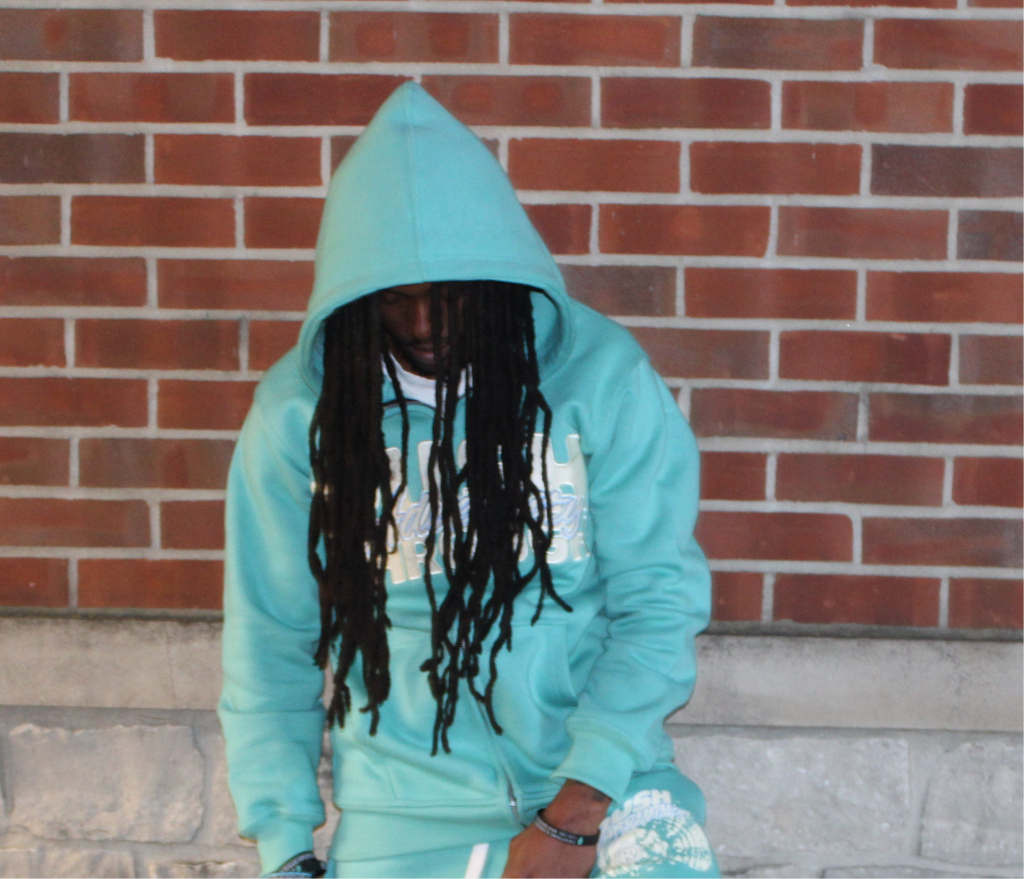 Aqua Blue “Seashell” Zip-up Hoodie